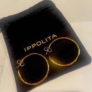 Ippolita 18k gold Large Faceted Hoops in excellent condition.